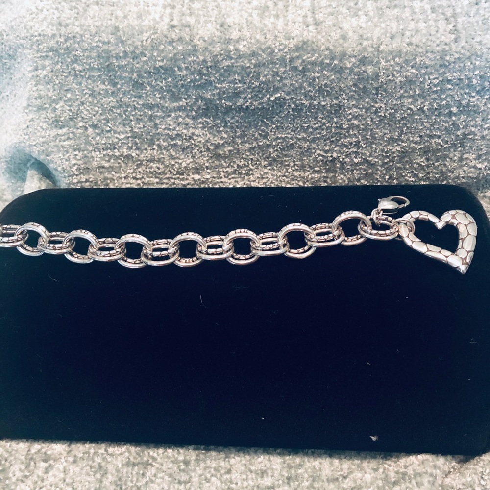 Brighton Large Link Silver Bracelet with Heart